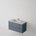 Meuble Suspendu POLE Coloris Bleu Cobal NOFER Sanizéo DECOSAN - Vasque LANIC Porcelaine Marbré Beige