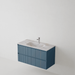 Meuble Suspendu POLE Coloris Bleu Cobal NOFER Sanizéo DECOSAN - Vasque LANICOR Porcelaine Marbré Blanc