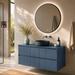 Meuble de salle de bain suspendu bleu cobalt POLE - collection Sanizéo