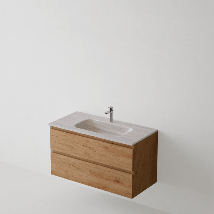 Meuble de salle de bain suspendu STEP Bois - Sanizeo
