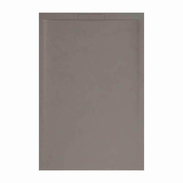 Vue de dessus du receveur de douche RAGNAR gris taupe LAVABERG avec bonde carrée