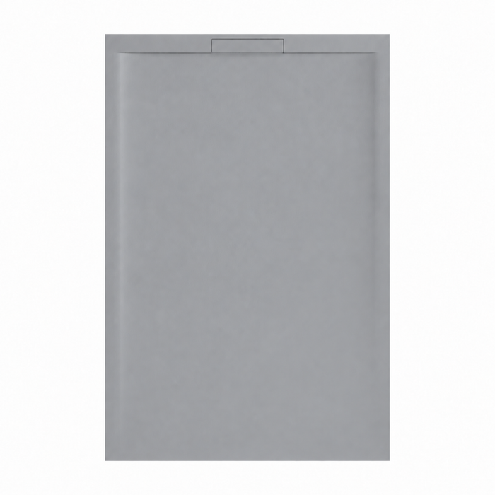 Vue de dessus du receveur de douche RAGNAR gris LAVABERG avec bonde carrée