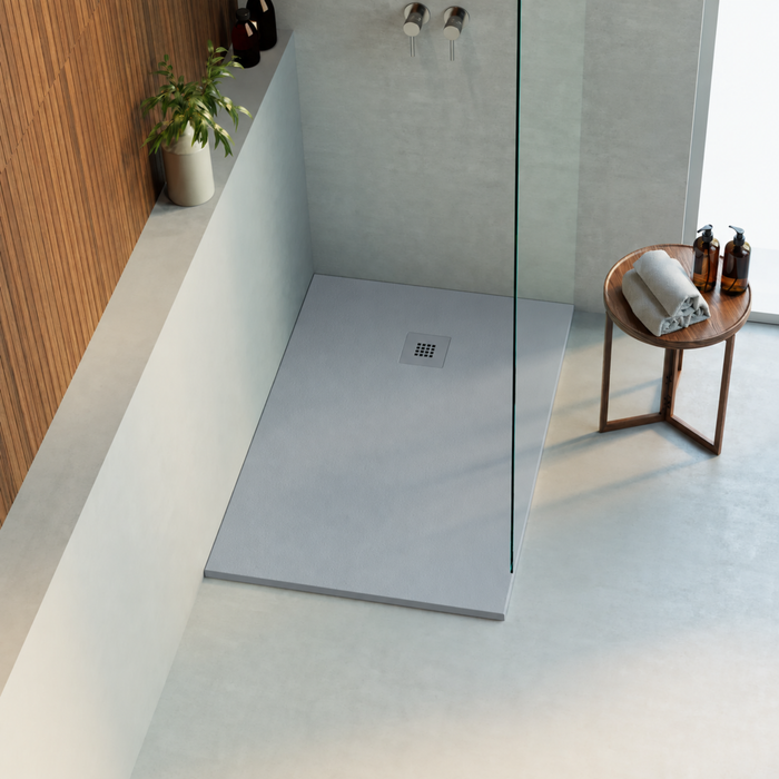 Receveur de douche THOR gris LAVABERG installé dans une salle de bain